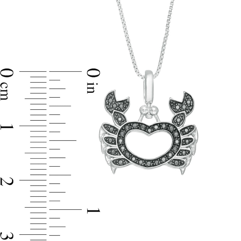 0.25 CT. T.W. Enhanced Black and White Natural Diamond Crab Pendant in Sterling Silver