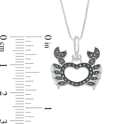 0.25 CT. T.W. Enhanced Black and White Natural Diamond Crab Pendant in Sterling Silver