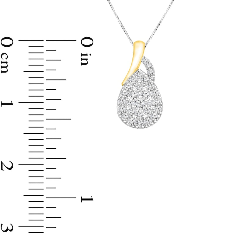 0.2 CT. T.W. Composite Natural Diamond Pear-Shaped Pendant in 10K Two-Tone Gold