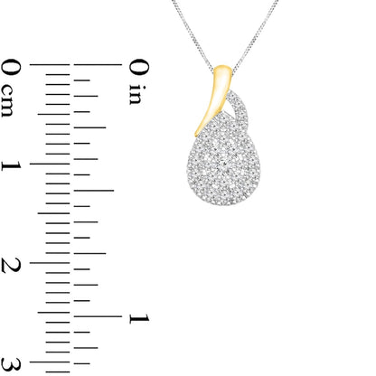 0.2 CT. T.W. Composite Natural Diamond Pear-Shaped Pendant in 10K Two-Tone Gold