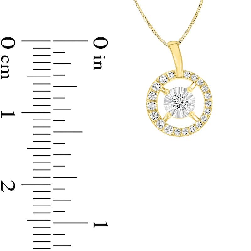 0.17 CT. T.W. Natural Diamond Circle Pendant in 10K Two-Tone Gold