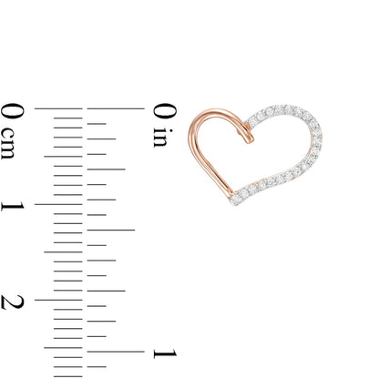 0.13 CT. T.W. Diamond Heart Outline Stud Earrings in 10K Rose Gold
