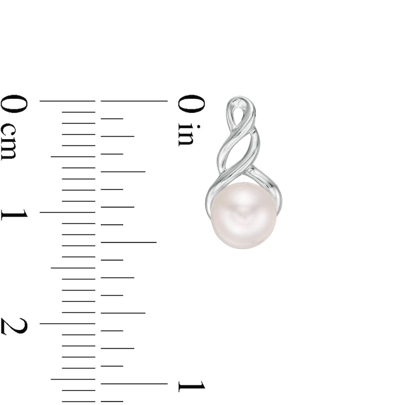6.0mm Cultured Freshwater Pearl Cascading Drop Earrings in 10K White Gold