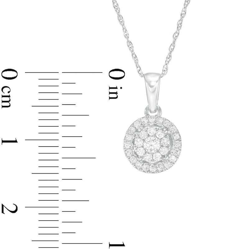 0.25 CT. T.W. Natural Diamond Double Frame Pendant in 10K White Gold