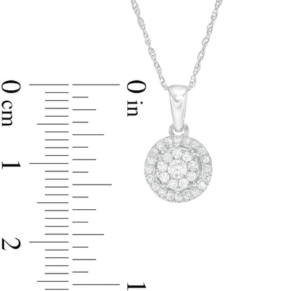 0.25 CT. T.W. Natural Diamond Double Frame Pendant in 10K White Gold