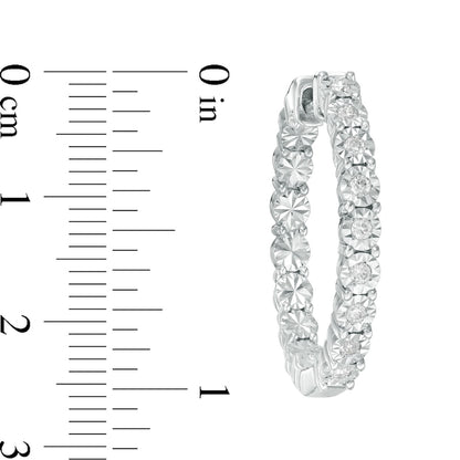 0.25 CT. T.W. Diamond Inside-Out Hoop Earrings in Sterling Silver