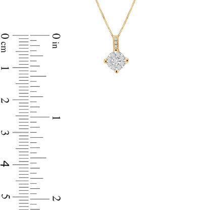 0.17 CT. T.W. Natural Diamond Frame Pendant in 10K Yellow Gold