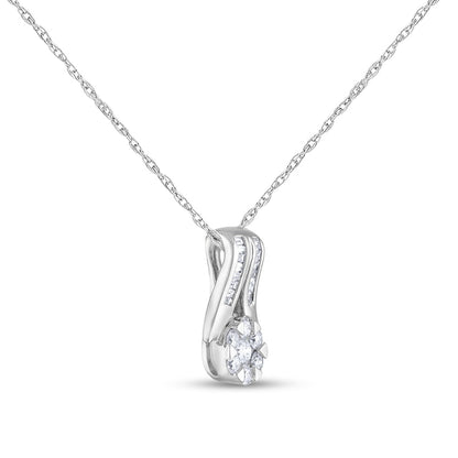0.17 CT. T.W. Composite Natural Diamond Chevron Pendant in Sterling Silver
