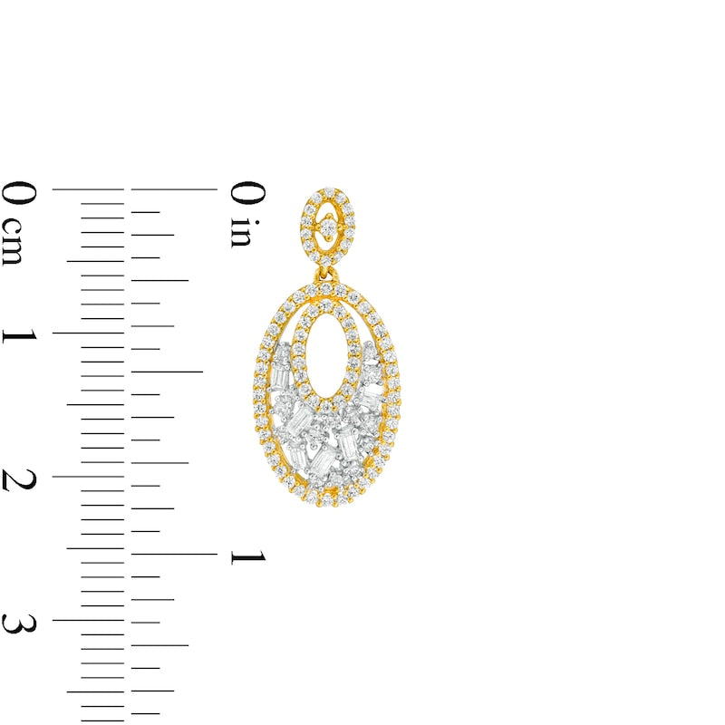 0.75 CT. T.W. Composite Diamond Oval Scatter Drop Earrings in 10K Gold