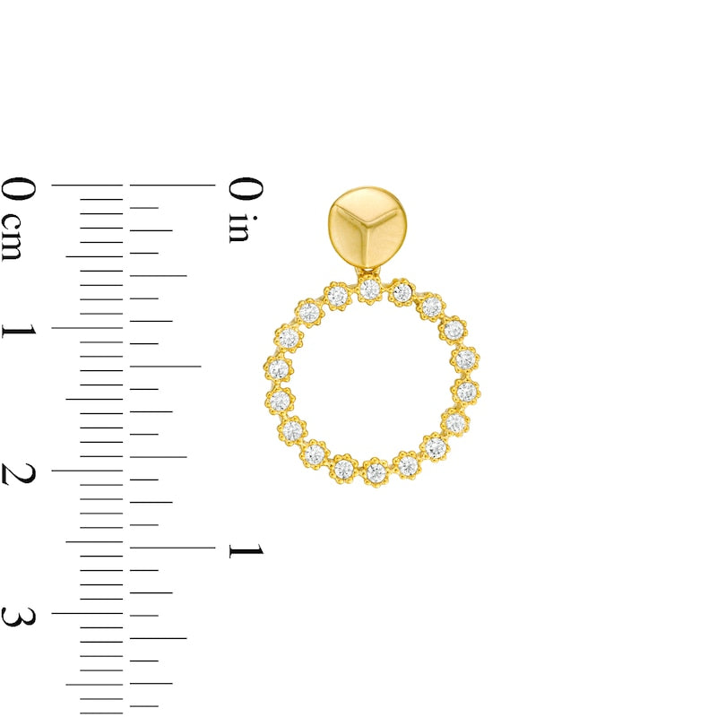 0.5 CT. T.W. Diamond Beaded Circle Stud Earrings in 10K Gold