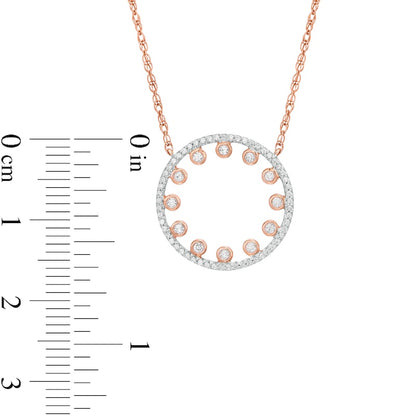 0.2 CT. T.W. Natural Diamond Multi-Circle Necklace in 10K Rose Gold