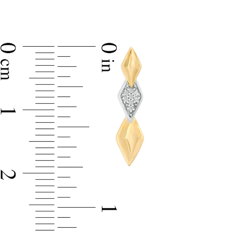 0.05 CT. T.W. Diamond Graduated Geometric Triple Drop Earrings in 10K Gold