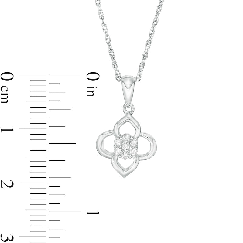 0.07 CT. T.W. Composite Natural Diamond Flower Pendant in Sterling Silver