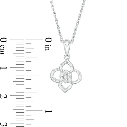 0.07 CT. T.W. Composite Natural Diamond Flower Pendant in Sterling Silver