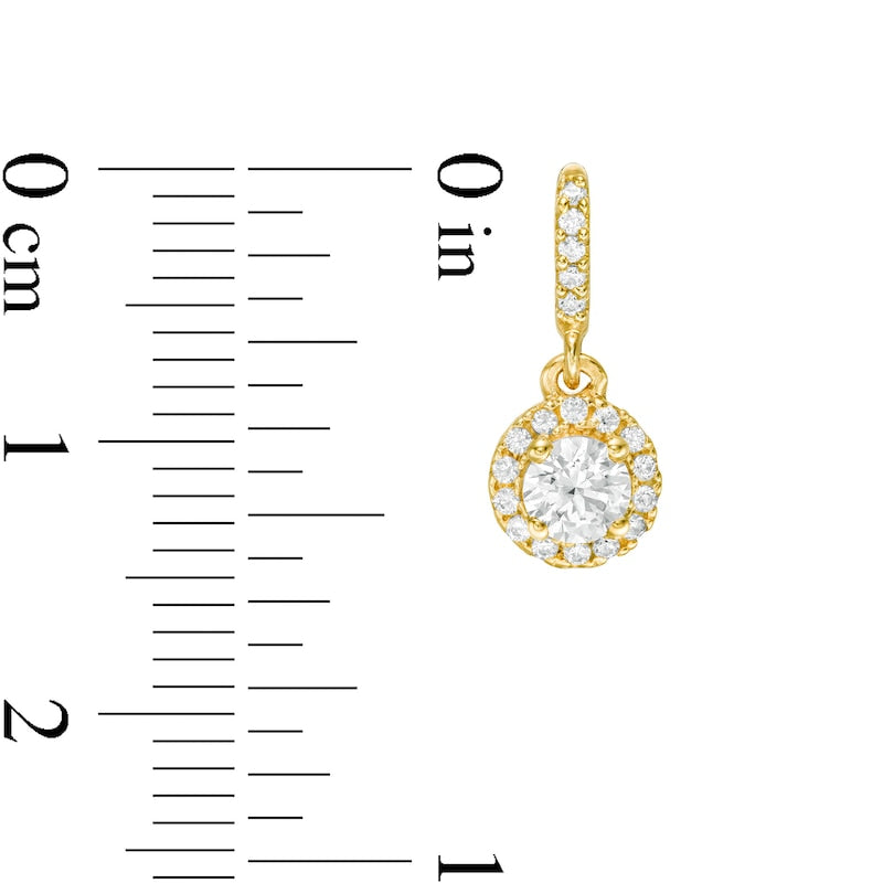 0.63 CT. T.W. Diamond Frame Drop Earrings in 14K Gold