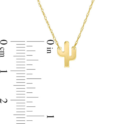 Mini Saguaro Cactus Necklace in 14K Gold