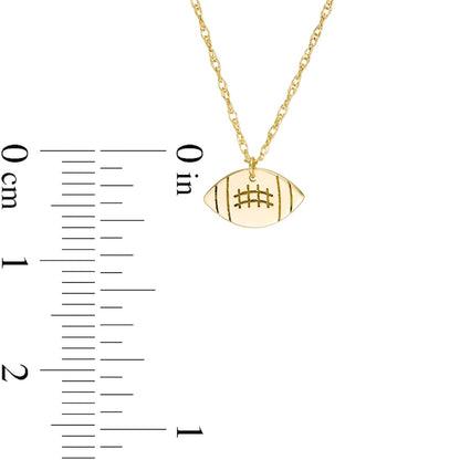 Mini Football Necklace in 14K Gold