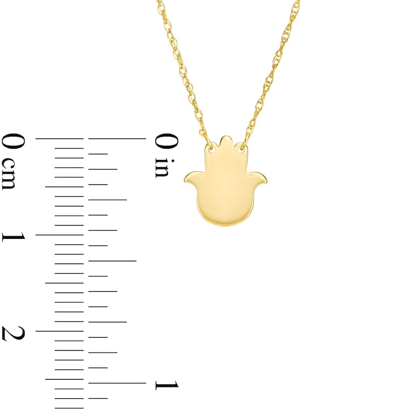 Mini Hamsa Necklace in 14K Gold