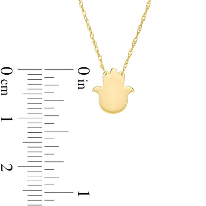 Mini Hamsa Necklace in 14K Gold