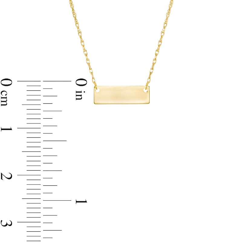 Mini Rectangular Bar Necklace in 14K Gold