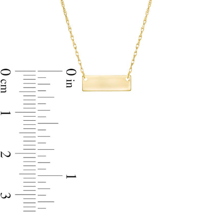 Mini Rectangular Bar Necklace in 14K Gold