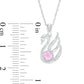 4.0mm Lab-Created Pink Sapphire and Diamond Accent Swan Pendant in Sterling Silver
