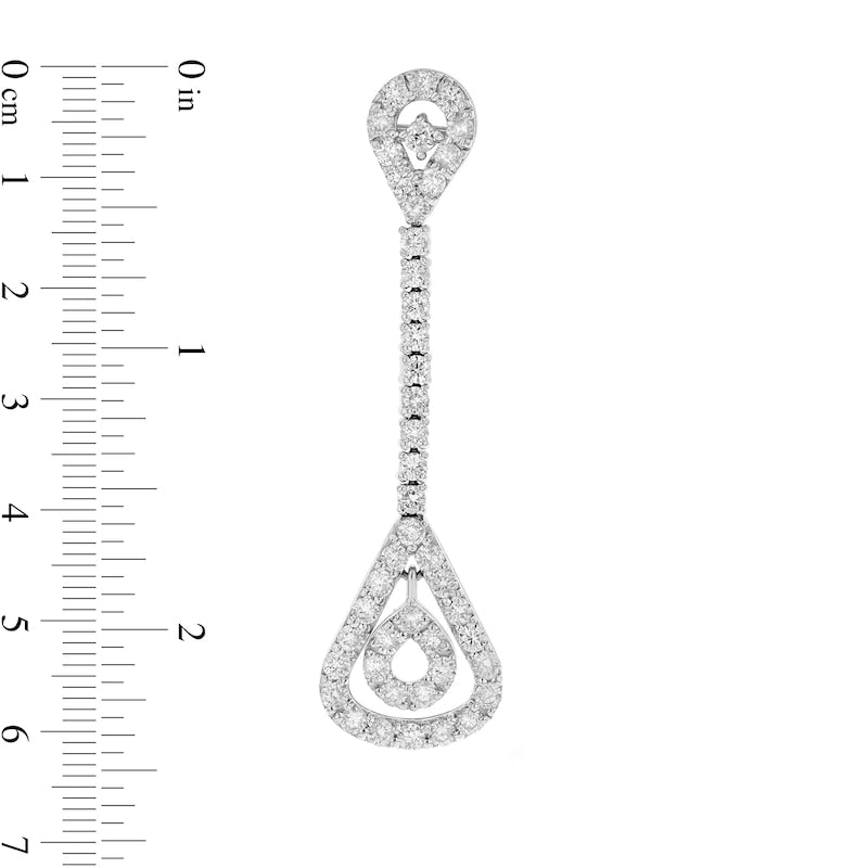 2.5 CT. T.W. Diamond Pendulum Teardrop Earrings in 14K White Gold (I/I1)