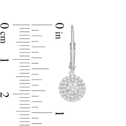 0.63 CT. T.W. Certified Diamond Double Frame Drop Earrings in 14K White Gold (I/I1)