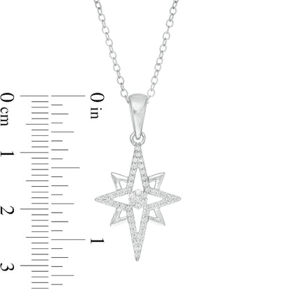 0.2 CT. T.W. Natural Diamond North Star Pendant in Sterling Silver
