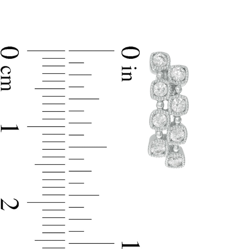0.5 CT. T.W. Diamond Zig-Zag Vintage-Style Drop Earrings in 10K White Gold