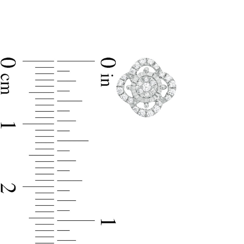 0.25 CT. T.W. Composite Diamond Clover Stud Earrings in 10K White Gold