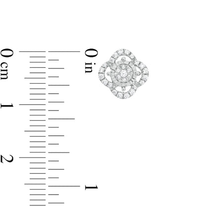 0.25 CT. T.W. Composite Diamond Clover Stud Earrings in 10K White Gold