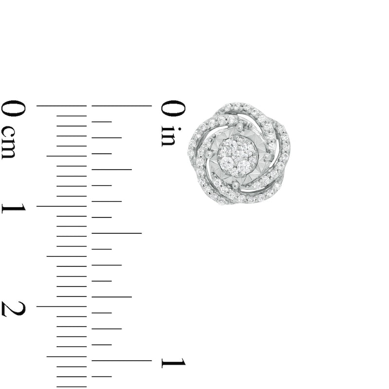 0.38 CT. T.W. Composite Diamond Swirl Stud Earrings in 10K White Gold