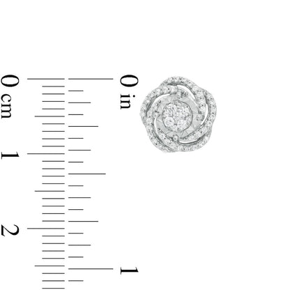 0.38 CT. T.W. Composite Diamond Swirl Stud Earrings in 10K White Gold