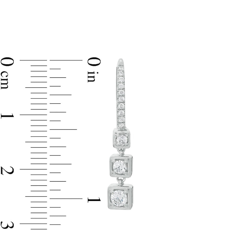 0.5 CT. T.W. Diamond Graduated Drop Earrings in 10K White Gold