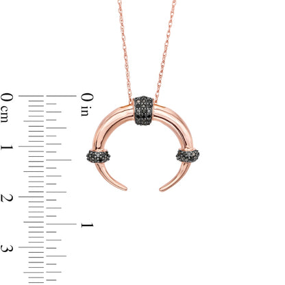 0.1 CT. T.W. Enhanced Black Natural Diamond Crescent Moon Pendant in 10K Rose Gold