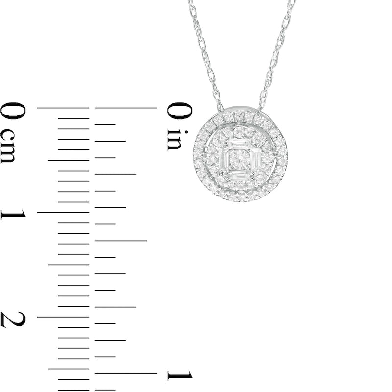 0.25 CT. T.W. Composite Natural Diamond Frame Pendant in 10K White Gold