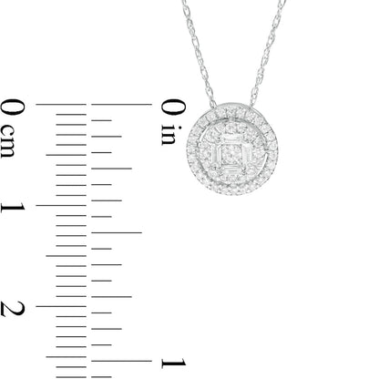 0.25 CT. T.W. Composite Natural Diamond Frame Pendant in 10K White Gold