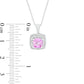 6.0mm Cushion-Cut Lab-Created Pink Sapphire and 0.13 CT. T.W. Diamond Frame Pendant in 10K White Gold