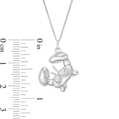 Natural Diamond Accent Balloon Crab Pendant in Sterling Silver