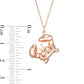 Natural Diamond Accent Balloon Crab Pendant in Sterling Silver with 14K Rose Gold Plate