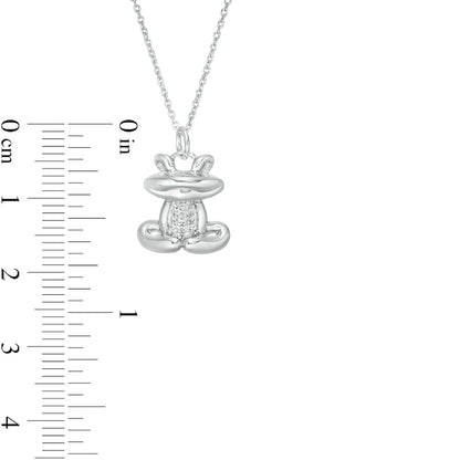 0.05 CT. T.W. Natural Diamond Frog Pendant in Sterling Silver