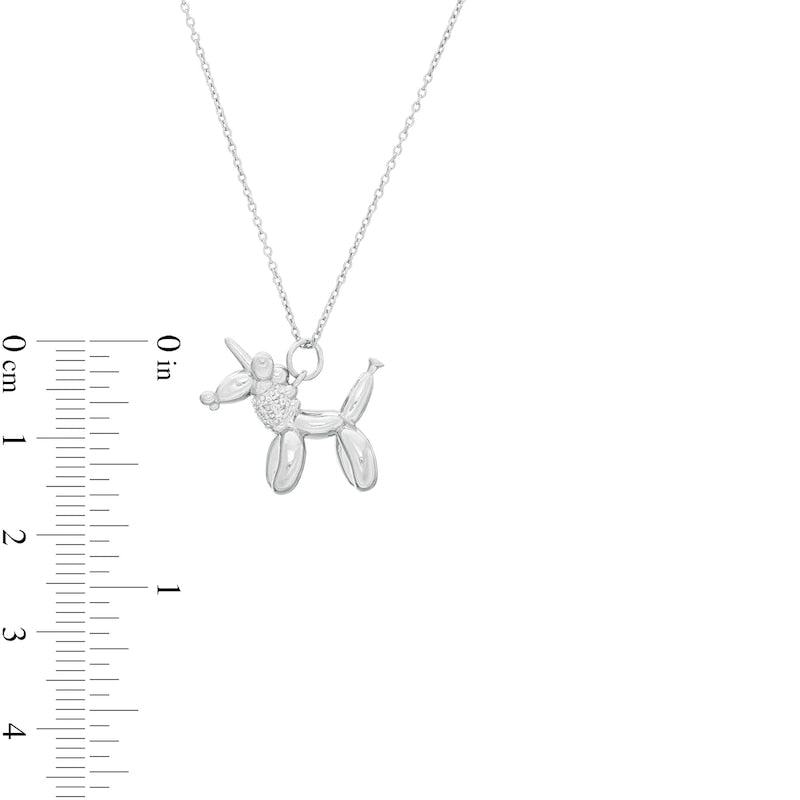 0.07 CT. T.W. Natural Diamond Balloon Unicorn Pendant in Sterling Silver
