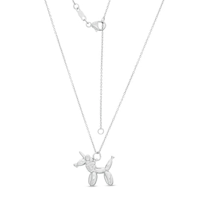 0.07 CT. T.W. Natural Diamond Balloon Unicorn Pendant in Sterling Silver