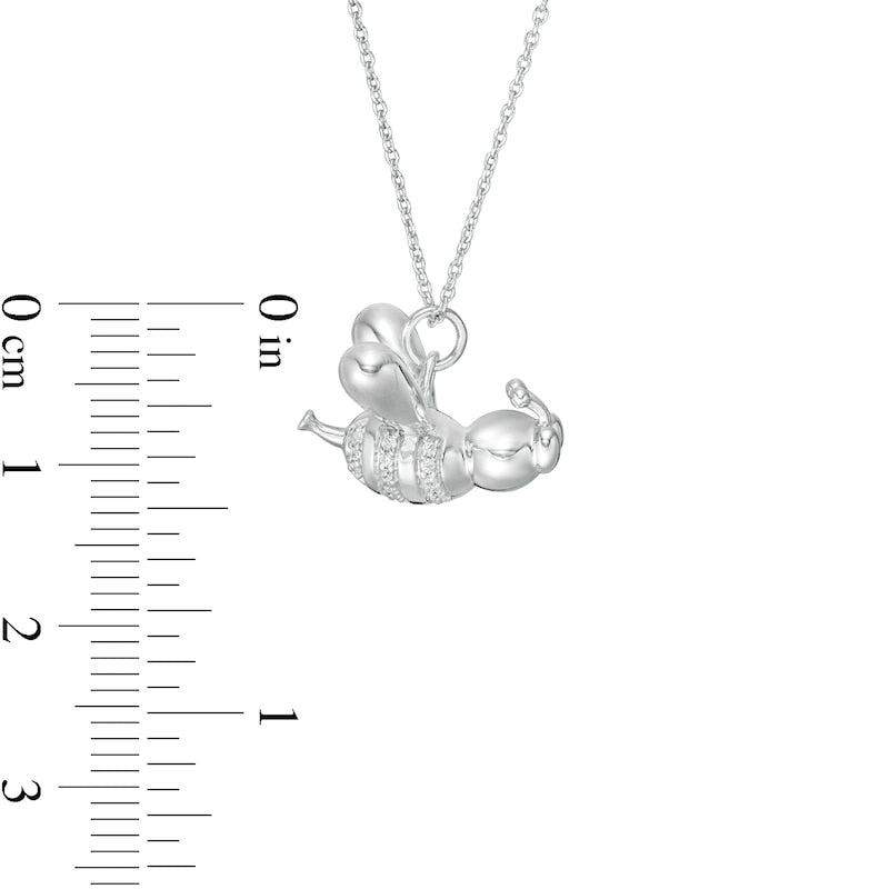 0.05 CT. T.W. Natural Diamond Balloon Bee Pendant in Sterling Silver