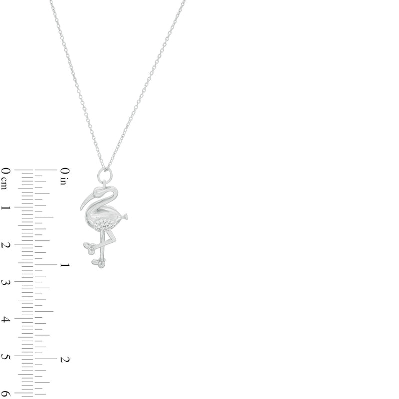 0.1 CT. T.W. Natural Diamond Flamingo Pendant in Sterling Silver