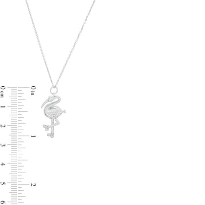 0.1 CT. T.W. Natural Diamond Flamingo Pendant in Sterling Silver