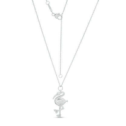 0.1 CT. T.W. Natural Diamond Flamingo Pendant in Sterling Silver