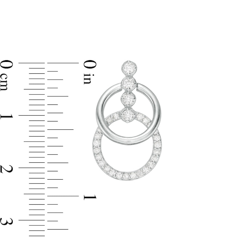 0.63 CT. T.W. Diamond Double Doorknocker Drop Earrings in 10K White Gold