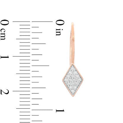 0.17 CT. T.W. Composite Diamond Kite-Shaped Drop Earrings in 10K Rose Gold